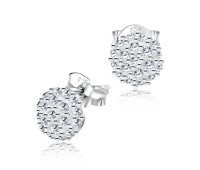 Bubble Shaped CZ Silver Ear Stud STS-2119